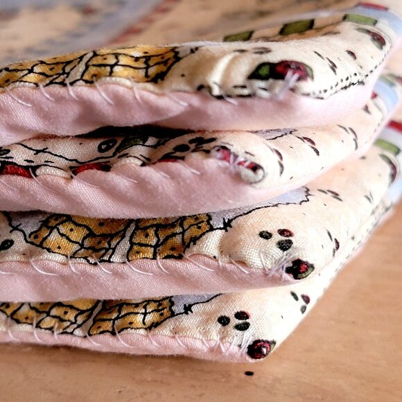 VTG 80s 90s Y2k Cottage core Snowman-Themed Quilted Placemats - Picture 6 of 11